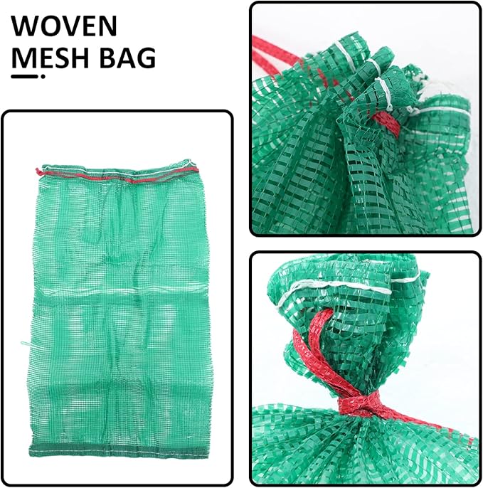 Yardwe 50pcs Mesh Produce Bags for Vegetables Onion and Potato Storage Bags Breathable Drawstring Grocery for Fruits and Root Vegetables Lightweight and Design