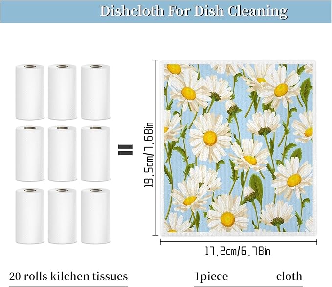 Reusable Kitchen Cleaning Cloth, Cellulose and Cotton Towel(2-3 3pcs)