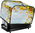 Spring Daisies Wooden Covers for 4 Slice Toasters,Cute Country Bread Machine Cover with Handle,Washable Stain Resistant Kitchen Small Appliance Cover Dining Decor