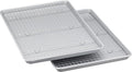 Amazon Basics Ceramic Nonstick Baking Sheets & Cooling Rack Set, Dishwasher Safe, Oven Safe, Half Sheet Size, Gray, 2-Pack