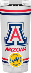 The LoudCup Blow Horn Tumbler, Cheer & Sip 2-in-1 Reusable Water Bottle with Built-In Horn for Sports Games, Tailgates, Parties & Events, BPA-Free, 16 oz, University of Arizona