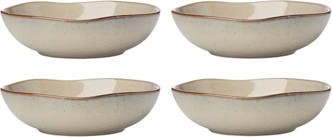 Oneida Dinnerware Set, Organic Shades Oatmeal Pasta Bowls, Set of 4, Service For 4, Dishwasher and Microwave Safe, Made of Stoneware, Salad Bowl, Pasta Bowl, Home, Kitchen & Dining (Ivory, 4 Pieces)