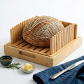 10.5" Extra Sourdough Bread Slicer Guide - Premium Bamboo Bread Cutter with Crumb Tray & Serving Board - Artisan Bread Slicing Guide for Homemade Boules, Sourdough Tools & Gifts