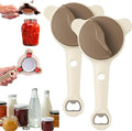 4-In-1 Multi-Purpose Strain-Free Opener, Jar Opener for Weak Hands, Adjustable Stainless Steel Jar Opener Gripper with Bottle Cap Opener for Jars, Bottles and Ring-Pull Cans (2pcs)