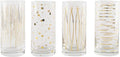 Mikasa 'Cheers' Etched Crystal Highball Cocktail Glasses, 470 ml – Gold Effect (Set of 4)