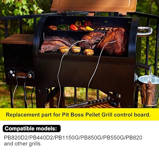 AC03P9 Digital Thermostat Controller Board Replacement for Pit Boss Wood Grills, with Meat Temperature Probe, Replaces PB820D2/PB440D2/PB1150G/PB850G/PB550G/PB820, 120V 60Hz