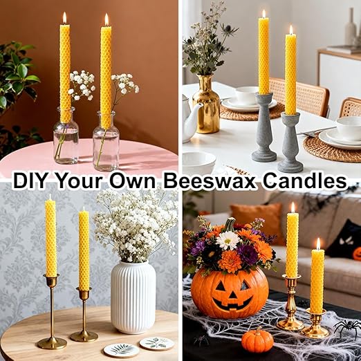 Beeswax Sheets, Bee Hive Foundation Sheets, Beehive Wax Foundation Sheets, Beeswax Honeycomb Sheets for Beekeeping Candle Making (60pcs)