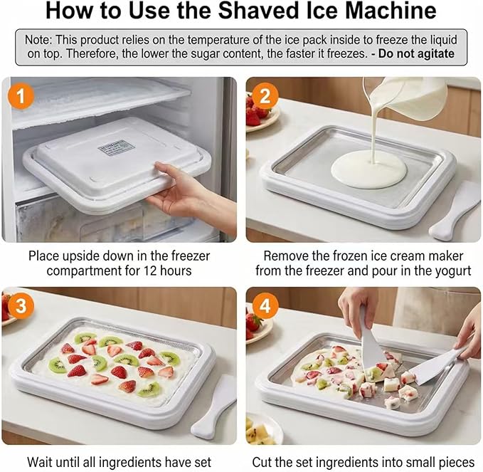 Rolled Ice Cream Maker Kit 2026 Upgraded-【Italy-SOAR-SUS-304】 Stainless Steel- DIY Rolled Ice Cream Tray 【Upgraded High-Freezing Refrigeration】 with 2 Scrapers