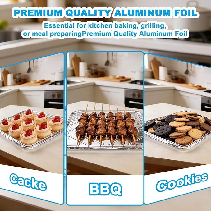Replace Parts 20-Pack Disposable Foil Oven Liners for Electric and Gas Oven Bottom, Keep Oven Clean, Reusable Aluminum Foil Drip Pan Trays for Cooking, Baking, Roasting, Grilling, 18.5” x 15.5”