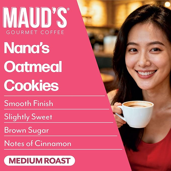 Maud’s Oatmeal Cookie & Almost Biscotti Flavored Coffee Pods Variety Pack, 36 ct, Medium Roast Single Serve Pods – 100% Arabica Coffee, Compatible with Keurig K Cups Maker