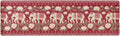 Red Retro Elephants Lotus Trivet Table Runner Heat Resistant 230F for Hot Dishes Pots Plates Kitchen Dining Table Protector Decorative 39.37x 11.8