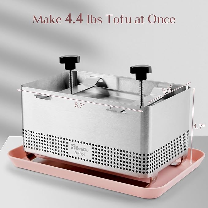 Tofu Press Stainless Steel, Paneer Maker with Upgraded Deep-Press Design, Improves Tofu Flavor and Texture, for Homemade Tofu, Paneer Press and Cheese Press, Multi-Functional Kitchen Tool-Plus Size