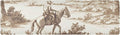 2-in-1 Table Runner Trivet for Hot Dishes Heat Resistant Hot Plate Mat Pad 39x12 Inch Waterproof Table Protector Trivets for Countertop Non Slip Decorative Cowboy Riding Horse Mountain Brown