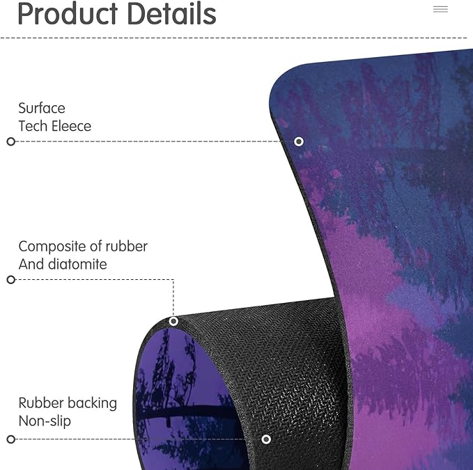 Kitchen Sink Splash Guard 1 PC 14.7 Inch Sink Faucet Mat Splash Guard for Bathroom Countertop Water Absorbent Foldable Cuttable Soft Washable Purple Stag Mountains and Forest