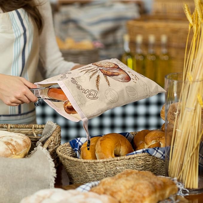 Beeswax Bread Bags for Sourdough, 2 Pack Reusable Bread Bag for Storage XL 17x13 Inch, Large Linen Bags for Homemade Sourdough - Keep Fresh, Freezer Safe