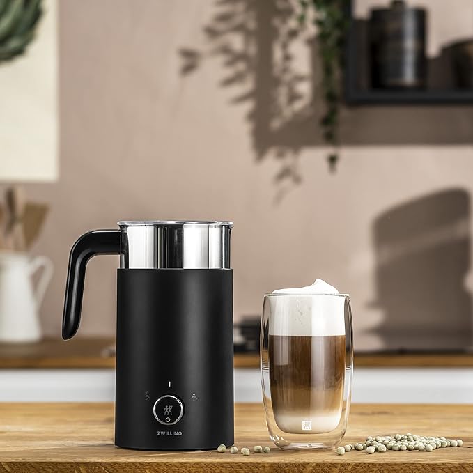 ZWILLING Enfinigy Cool Touch Milk Frother, Hot n Cold Foam Milk Frother, Cream y for Milk, Plant-based Milk - Black