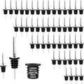 48-Pack Liquor Bottle Pourers with Adapters, Liquor Pour Spout Adapters set for for Large Olive Oil Bottles and Liquor Bottles - Up to 1 Inch/25mm Neck Converts Spout into a Large Pour Spout Silver