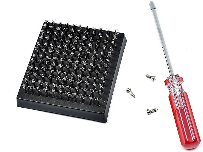 BBQ-AID Grill Brush and Scraper with 2 Replacement Heads - Extended, Large Wooden Handle and Stainless Steel Bristles – Safe, No Scratch Cleaning - Best for Any Grill: Char Broil & Ceramic