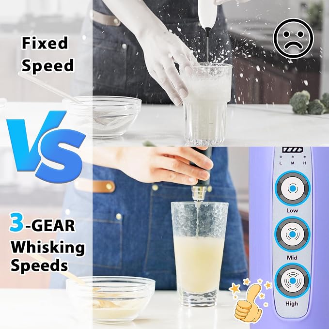Purple+Blue Milk Frother Set