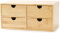 Wisuce Bamboo Desk Drawer Organizer, Desktop Organizer with Drawers Tabletop Storage Organization Box for Office Home Toiletries Supplies Vanity, No Assembly Required(4 Drawes)