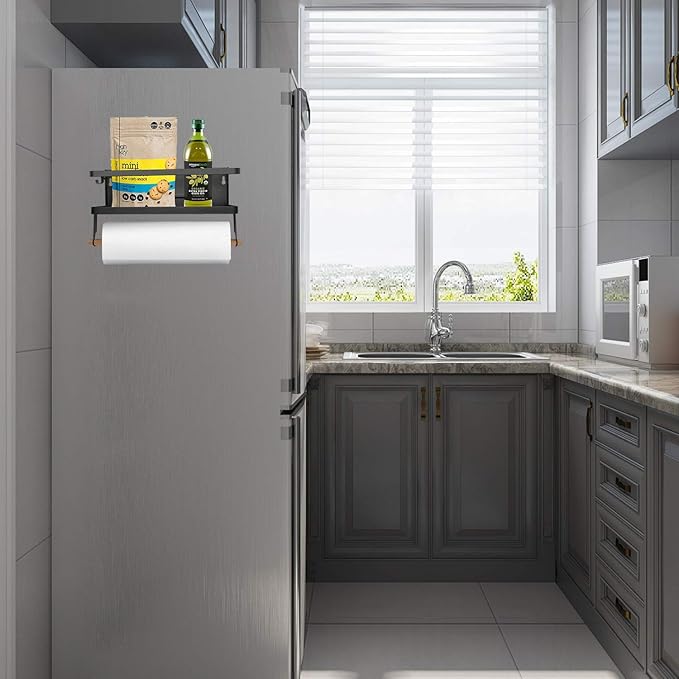 Magnetic Spice Rack Organizer Single Tier Refrigerator Spice Storage Shelf, Easy to Install The Side of The Refrigerator Can Hold spices