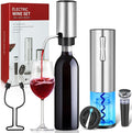 VIDYSUFYR Electric Wine Opener with Electric Decanter and Aerator, Rechargeable Electric Wine Bottle Opener, Stainless Steel Wine Accessories with Foil Cutter, Electric Aerator, Vaccum Stopper