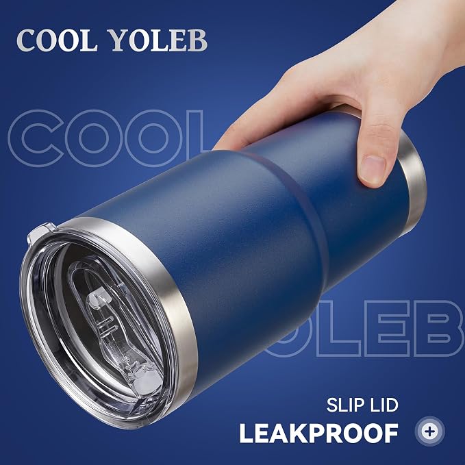 30 oz Tumbler with Lid Stainless Steel Tumblers Bulk Vacuum Insulated Cup Reusable Powder Coated Travel Mug Double Wall Leak Proof Cups Keep Cold Drinks for 12 Hours Navy, Set of 12