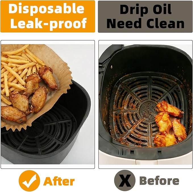 Air Fryer Liners for Ninja Crispi,160+160Pcs Parchment Paper for Ninja Crispi 4-in-1 Portable Glass Air Fryer Cooking System,Disposable Ninja Crispi Air Fryer Accessories