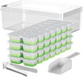 Ice Cube Tray Set – 4 Silicone Trays with Lids, Ice Bucket, Scooper & Tongs – Reusable BPA-Free Ice Maker for Freezer, Cocktails, Whiskey, Coffee, Baby Food & Kitchen Storage