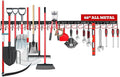 SEDY 68" All Metal Garden Tool Organizer Hooks - Garage Wall Organizer Sturdy Garden Tool Storage System Yard Tool Garage Tool Organizer Wall Mount Shed Organization Shovel Broom Rake Holder