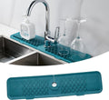 24 inch Sink Splash Guard Mat Green Dish Drying Mats Kitchen Sink Non-Slip Sink Water Splash Guard Behind Faucet Countertop Protect Kitchen Sink Splatter Screen Faucet Air Drying Mat Drip