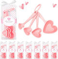 50PCS Heart Shaped Measuring Spoons Plastic Measuring Spoons Party Favors for Guests Bridal Shower Party Decorations Souvenirs Gifts Individual Packaging Box(Pink)