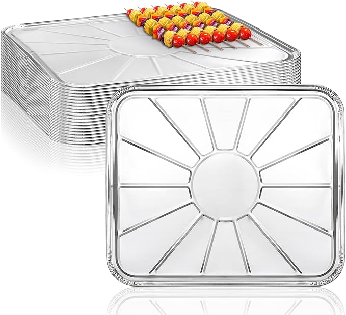 Lawei Set of 30 Disposable Foil Oven Liners - 18.5 x 15.5 Inch Aluminum Foil Liners Oven Drip Pan Tray for Cooking Baking Roasting and Grilling, Keep Your Oven Clean and Healthy
