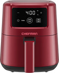 CHEFMAN 2 Qt Mini Air Fryer – Digital Space-Saving Compact Air Fryer with Nonstick and Dishwasher Safe Basket, Quick & Easy Meals in Minutes, Features Digital Timer and Shake Reminder – Red