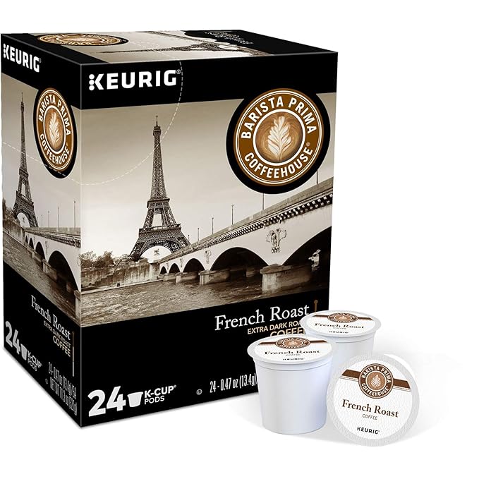 Barista Prima Coffeehouse Dark Roast Extra Bold K-Cup for Keurig Brewers, French Roast Coffee,96 Count