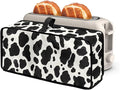 Cow Style Spot Toaster Cover 2 Slice Slim Toaster Cover 2 Slice Long Slot Dust Covers for Kitchen Appliances, Heat-resistant Small Appliance Covers (Black White)