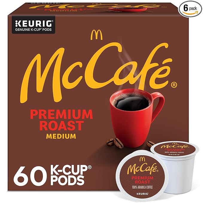 McCafe Premium Roast Coffee, Single Serve Keurig K-Cup Pods, Medium Roast, 60 Count, (6 Packs of 10)