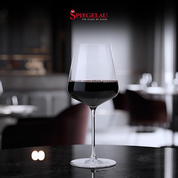 Spiegelau Definition Bordeaux Wine Glasses Set of 2 – Large Red Wine Glasses for Cabernet Sauvignon & Merlot – Lead-Free Crystal Stemware for Home Bar & Special Occasions