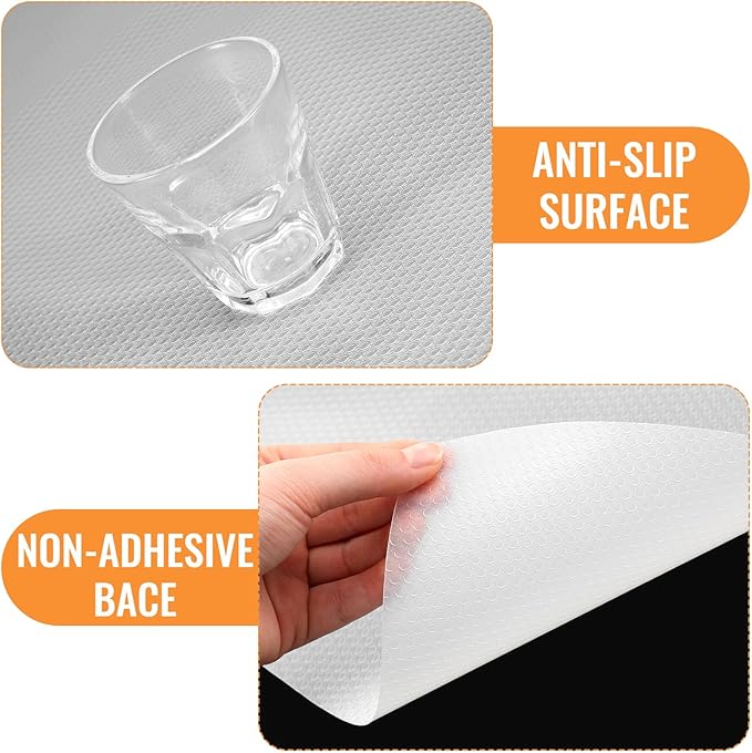 Lazy Susan Shelf Liner 31 Inch EVA Lazy Susan Shelf Liner Non-Adhesive Protection Mats for Cabinet Fridge Refrigerator Pantry Sink Cupboard Storage (2, Clear, Diamond Pattern)