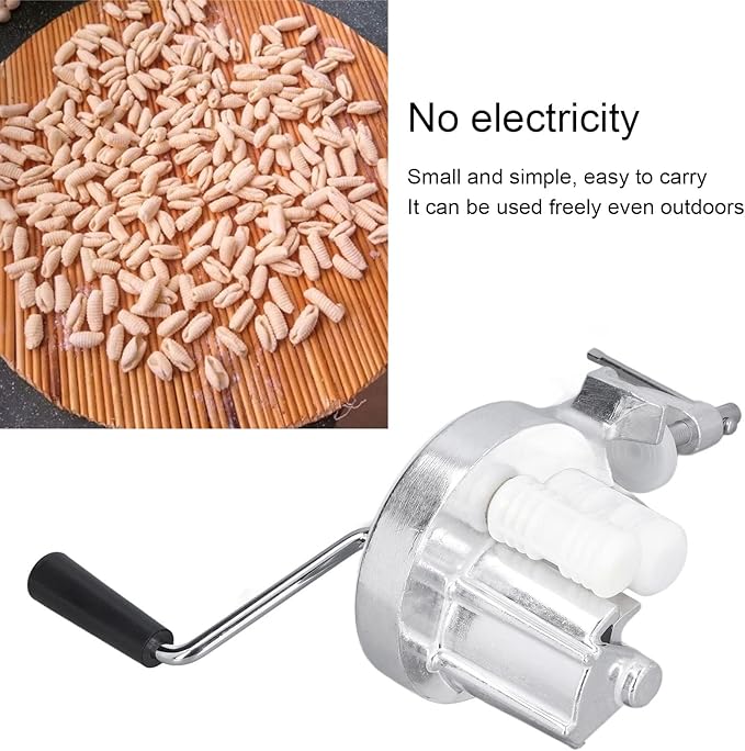 Cavatelli Maker Machine for Authentic Italian Pasta, Portable Hand Cranking Noodles Pressing Machine for Home Kitchen Restaurant