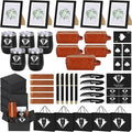50PcsGroomsmen Proposal Gift of 5 Sets with 12OZ Wine Tumbler PU Leather Toiletry Bag Photo Frame Bottle Opener Pens with Exquisite Package for Wedding Groomsman Best Man Gift (5 set)