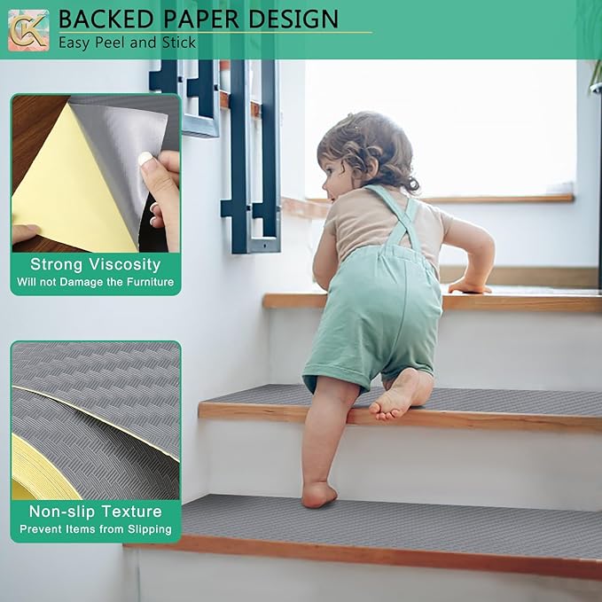 Self-Adhesive Shelf Liner Kitchen Liner, Waterproof Backed Paper Easy Peel and Stick Contact Liner Without Residue for Decor Your Desk Surface, Kitchen Countertops (Silver, 17.5 x 118.1 inches)