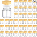 Norme 36 Pcs 4 oz Glass Jars with Lids Empty Small Glass Containers and Inner Liners Reusable Cosmetic Jars Round Airtight Bottles with Plastic Woodgrain Lids for Travel