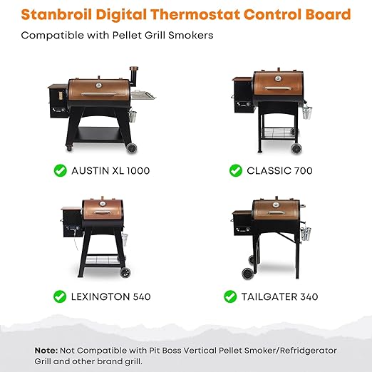 Stanbroil Control Board Replacement for Pit Boss Austin XL 1000, Lexington P7-540, Classic 700, Tailgater 340, Upgraded Controller with Large LCD Display