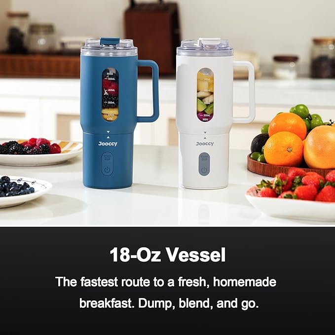 18oz Portable Blender, Cordless Travel Blender for Smoothie with Ice Crushing Blades, Auto Reverse Blending for Smoothie and Protein Shake