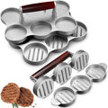 Teenyyou 2 Pack Mini Burger Press Patty Maker, 6 Slot & 3 Slot Meat Sausage Mold, Small Burger Maker for Barbecue Picnic Camping Grilling Outdoor Cooking