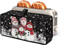 Christmas Toaster Cover 2 Slice Cute Snowman Water-Resistant Folding 2 Slice Slim Toaster Cover, Heat-Resistant Thanksgiving Protective Covers for Small Appliance