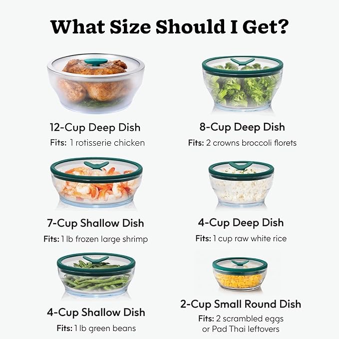 Anyday 8 Cup Glass Microwave Pasta Cooker - BPA Free & Plastic Free Microwave Spaghetti Cooker - Meal Prep & Glass Cookware | Stackable Airtight Nontoxic Storage Container with Vented Lid (Kale)