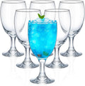 Patelai Set of 6 Water Goblet, 16 oz Clear Drinking Glasses Bulk Dishwasher Safe, Stemmed Water Glass for Juice Wine Beer Tea Sangria Cold Beverages, Reusable Glassware for Home Party Restaurant