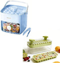 Ice Cube Tray with Lid and Bin+ Ice Cube Trays Press Easy Release